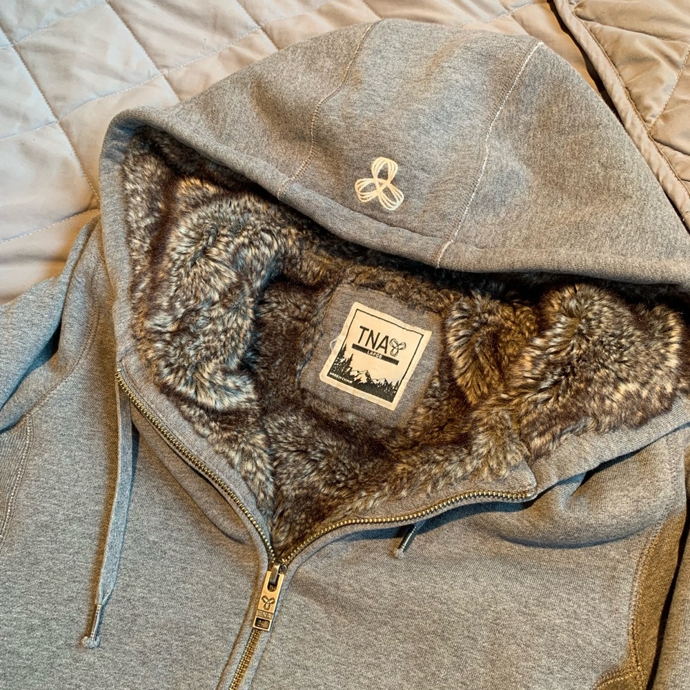 TNA Aritzia faux fur hoodie